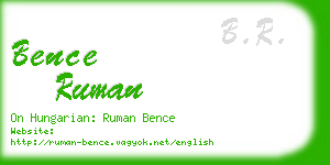 bence ruman business card